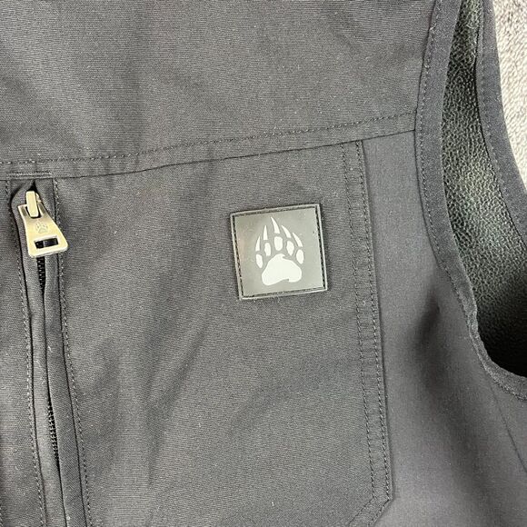 Duluth Alaskan Hardgear Cargo Fleece Vest Pockets Men's L Black Workwear - Picture 3 of 11